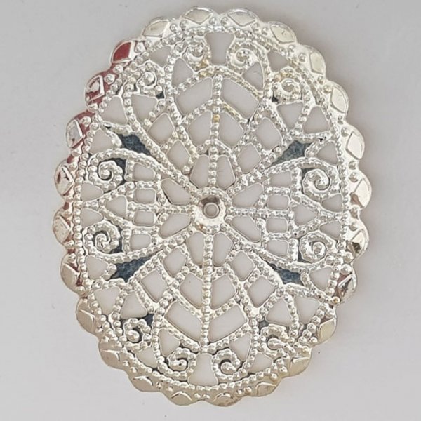 blomst charme metal N&deg;103 s&oslash;lv gravering