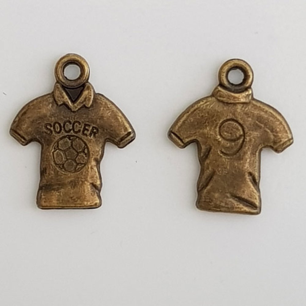 Charm fodbold trøje sport bold bronze