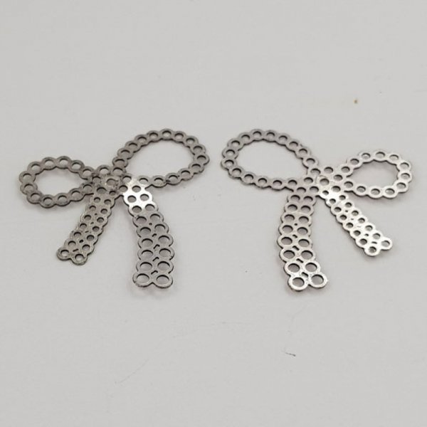 S&oslash;lv Bow Tie Charm N&deg;24 Metal Bow Tie Charm