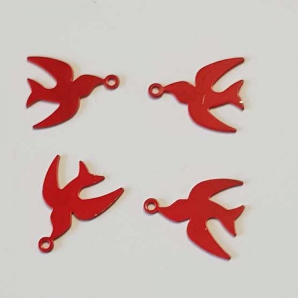 Breloque Oiseau N&deg;04 Rouge