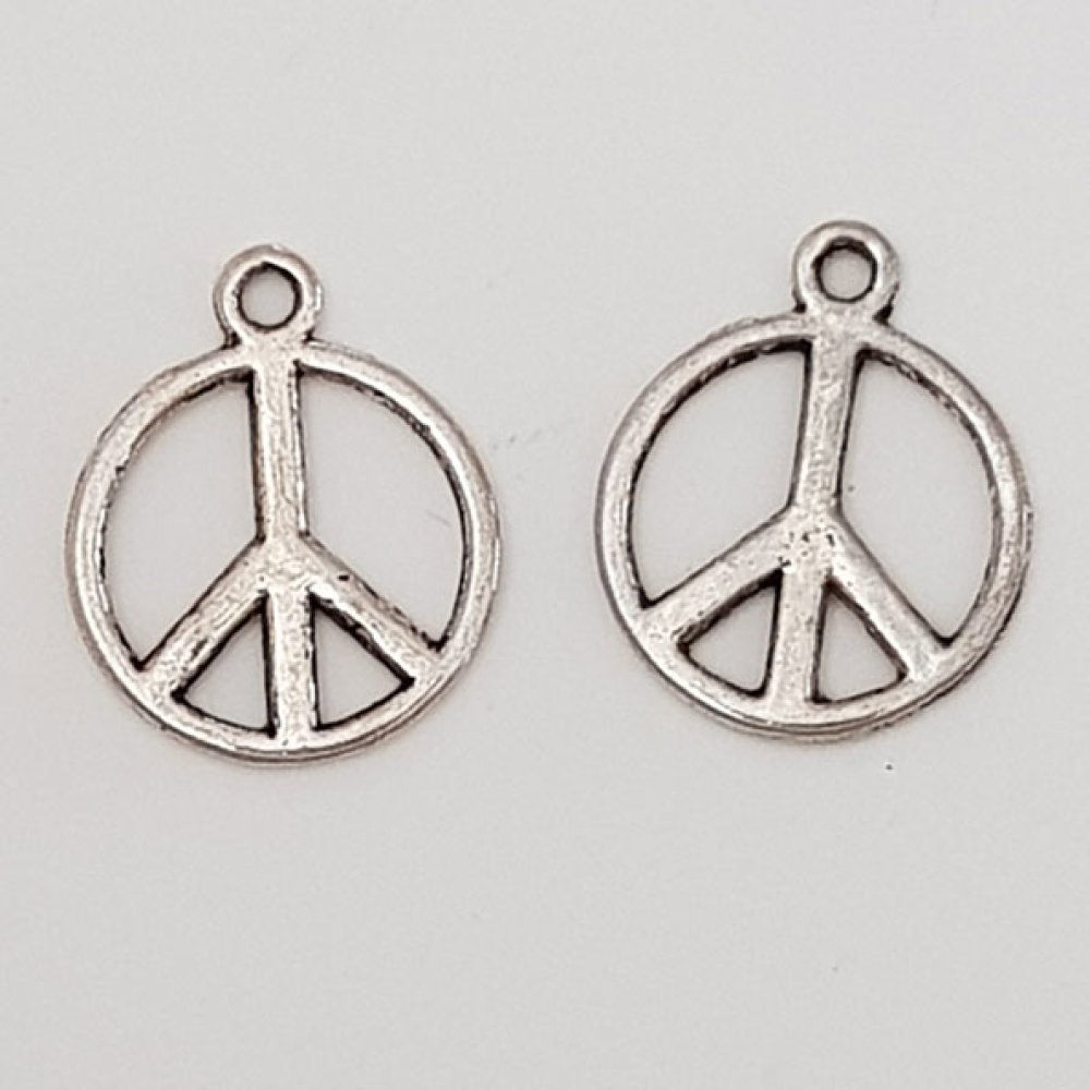 Peace &amp; Love Charm N°04 sølv x 10 stk.