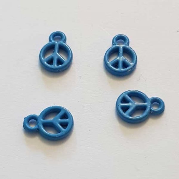 Breloque Peace & Love N&deg;10 Bleu