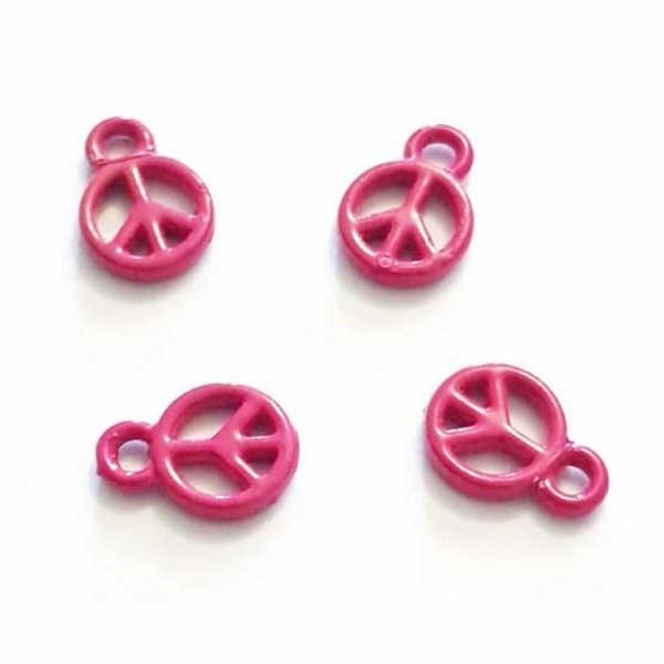 Breloque Peace & Love N&deg;10 Fushia
