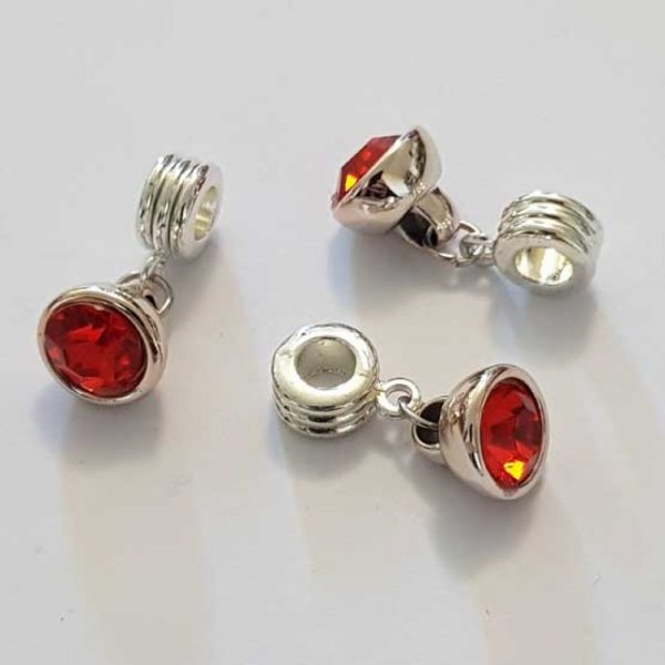 Breloque Pendentif Strass Rouge N&deg;1013-08