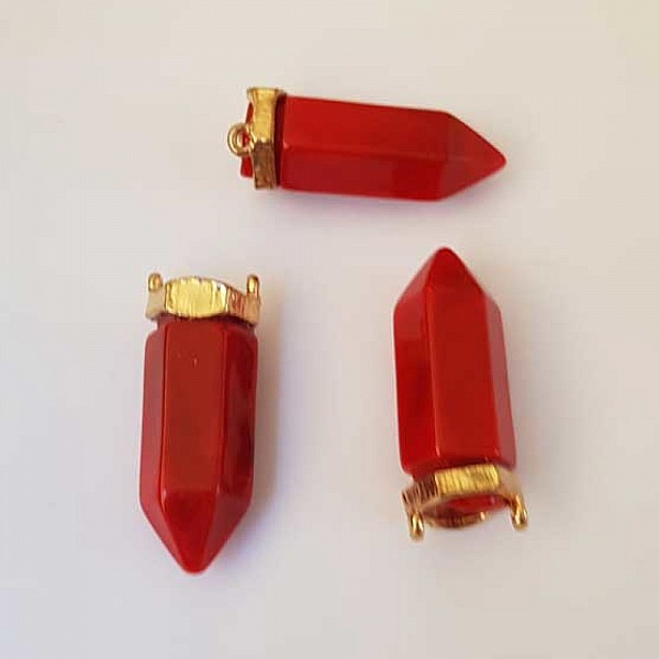 Breloque Pendentif Style Pendule Rouge 35 mm