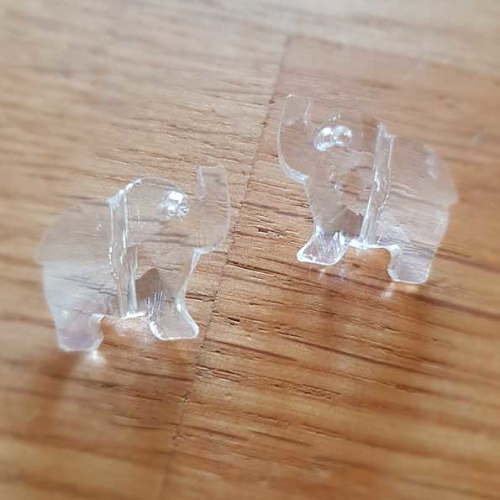 Pendel i facetteret glas elefant N°01-01