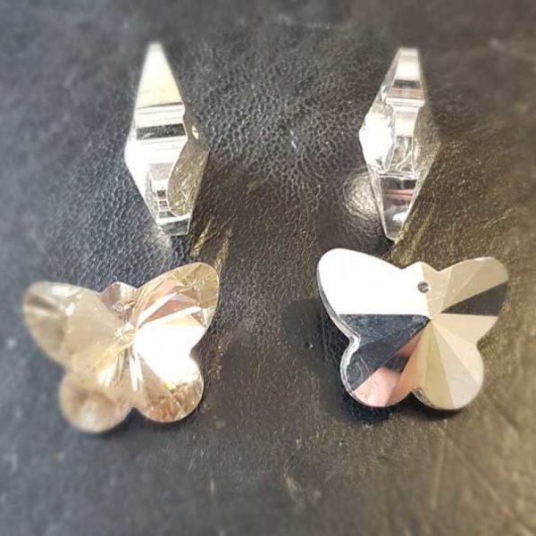 Glas facetteret sommerfugl charme N&deg;02-01