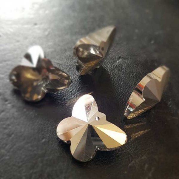 Glas facetteret sommerfugl charme N&deg;02-02