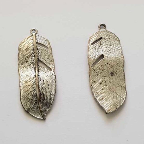 Breloque Plume N&deg;12 Argent