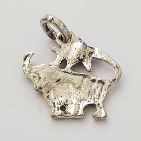 Zodiac tegn charme Taurus s&oslash;lv metal N&deg;03 med rhinsten