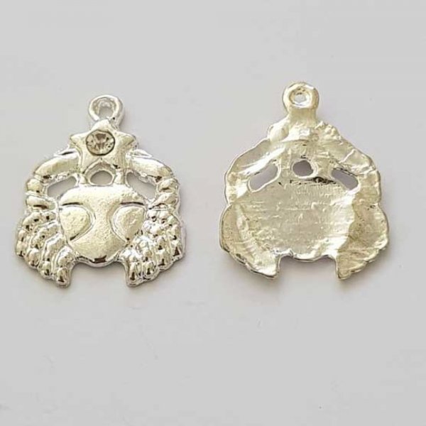 Stjernetegn charme Kr&aelig;ft S&oslash;lv Metal N&deg;04 med rhinestones