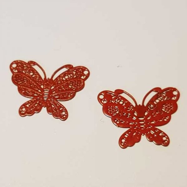 Breloque papillon N&deg;20 Rouge 15 x 20 mm