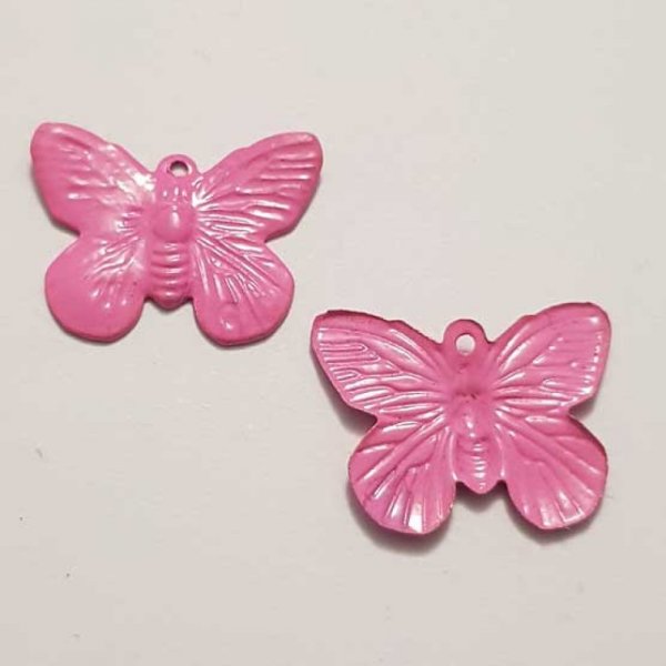 Breloque papillon N&deg;25 Rose 18 x 14 mm