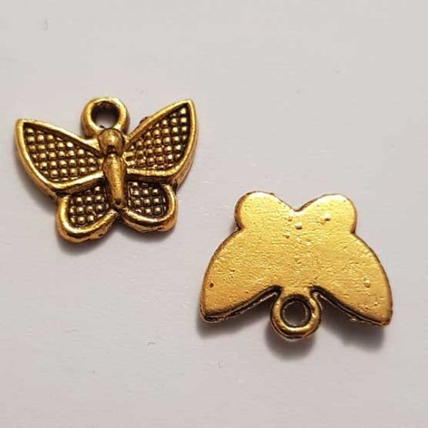 Breloque papillon N&deg;34 Dor&eacute; 10 x 12 mm