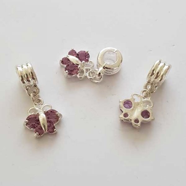 Breloque papillon N&deg;100 Rose