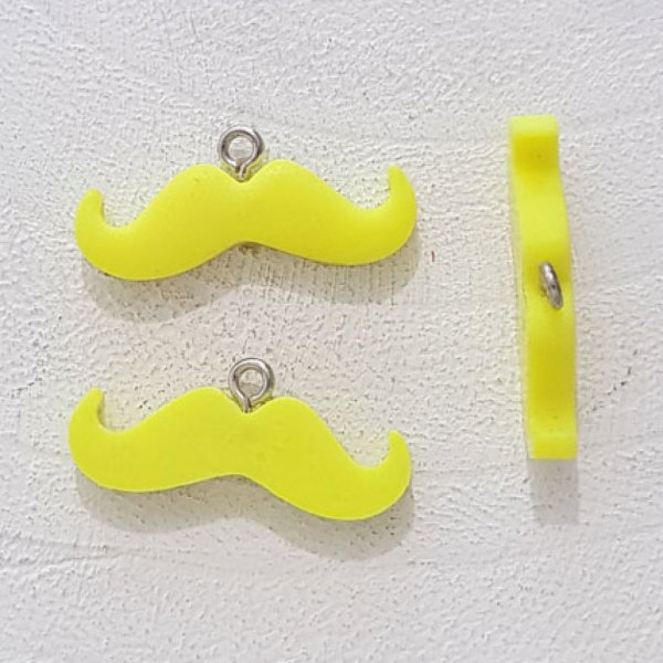 Vedh&aelig;ng Moustache N&deg;10 Fluorescerende gul