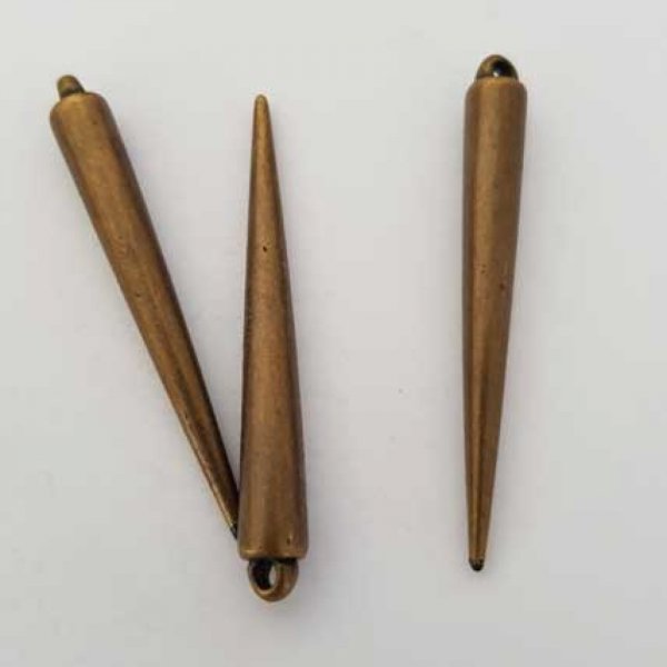 Breloque pic c&ocirc;ne clou bronze N&deg;07 51 mm 01