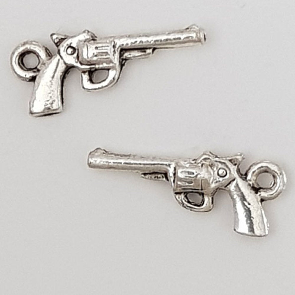 Charm revolver pistol N°01 sølv