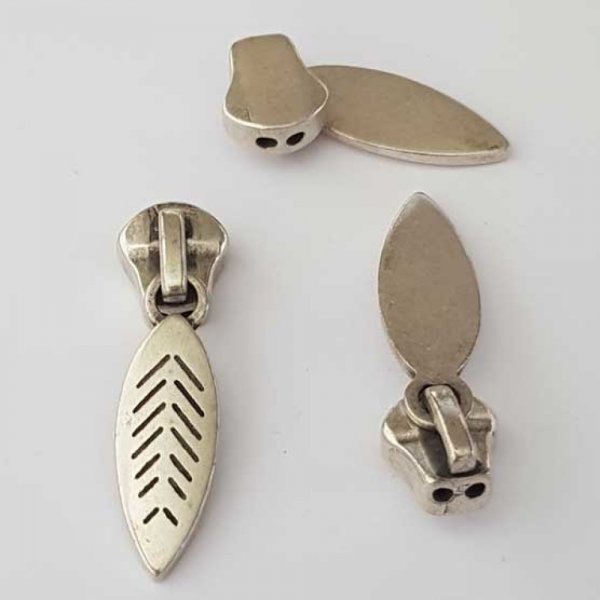 Breloque tirette N&deg;02 Argent Zamak