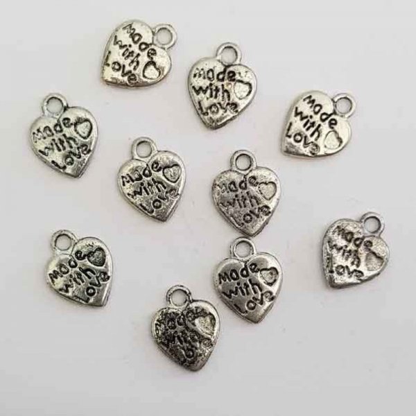 Hjerte charms N&deg;10 x 10