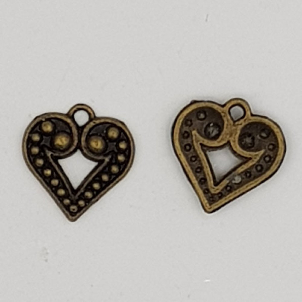 Hjerte charms N°12 Bronze