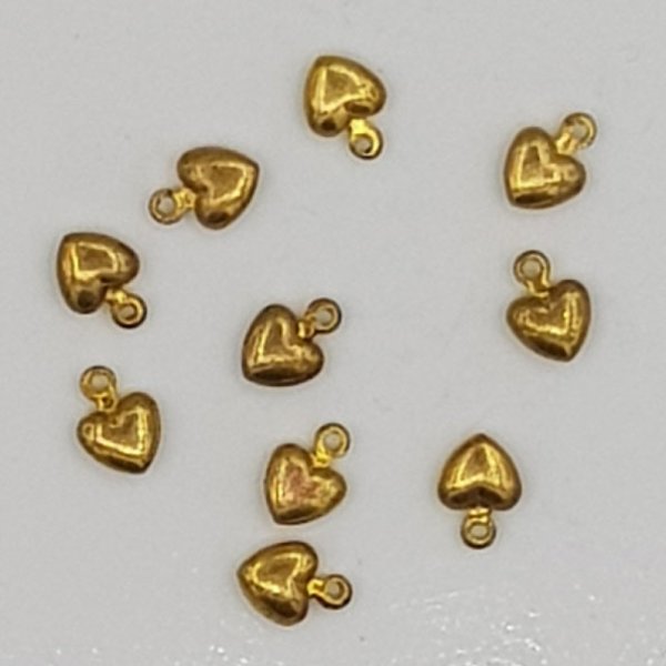 Hjerte charms N&deg;37 antik guld