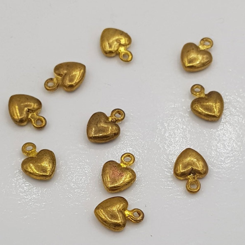 Hjerte charms N°37 antik guld