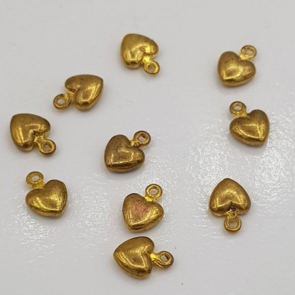 Hjerte charms N&deg;37 antik guld