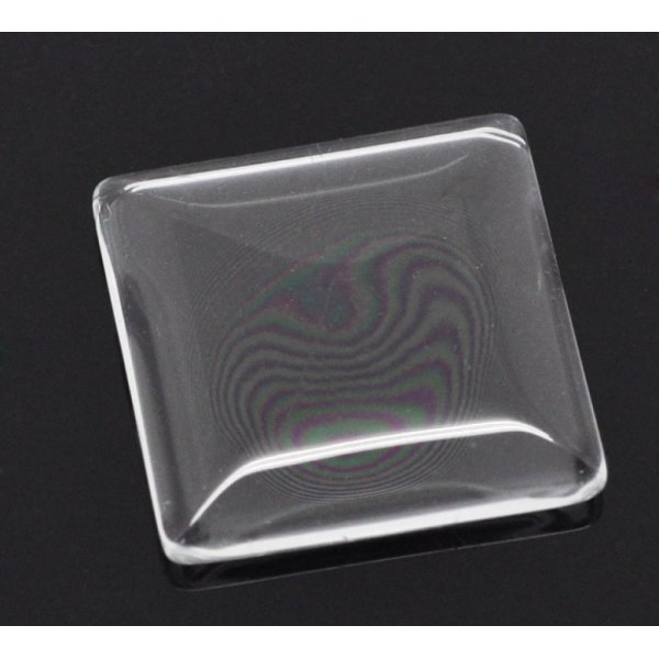 Cabochon firkantet 25 x 25 mm i klart glas N&deg;28