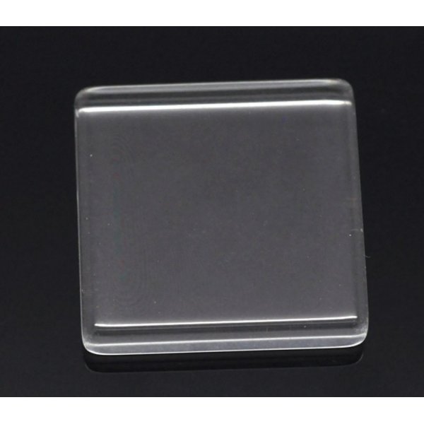 Cabochon Square 25 x 25 mm i gennemsigtigt fliseglas N&deg;29