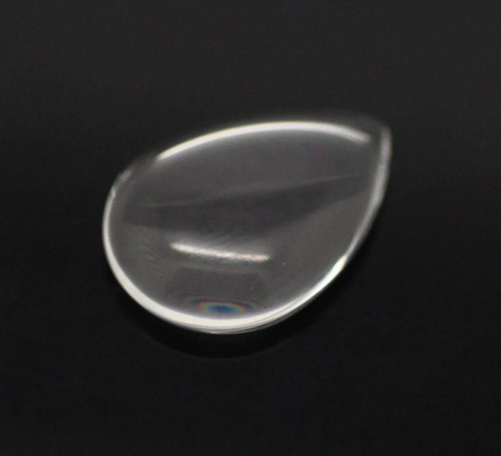 Cabochon Drop 13 x 18 mm i klart glas N°24