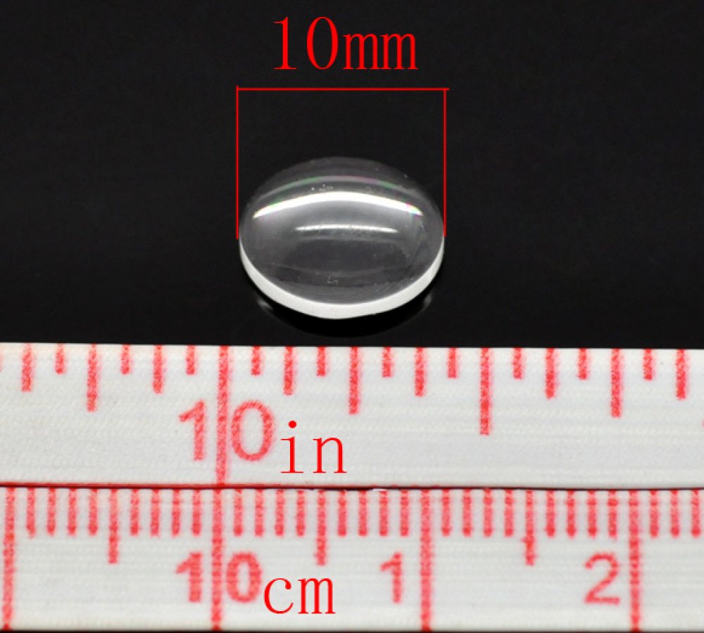 Cabochon Oval 08 x 10 mm i klart glas N°15 pr. 2 stk.