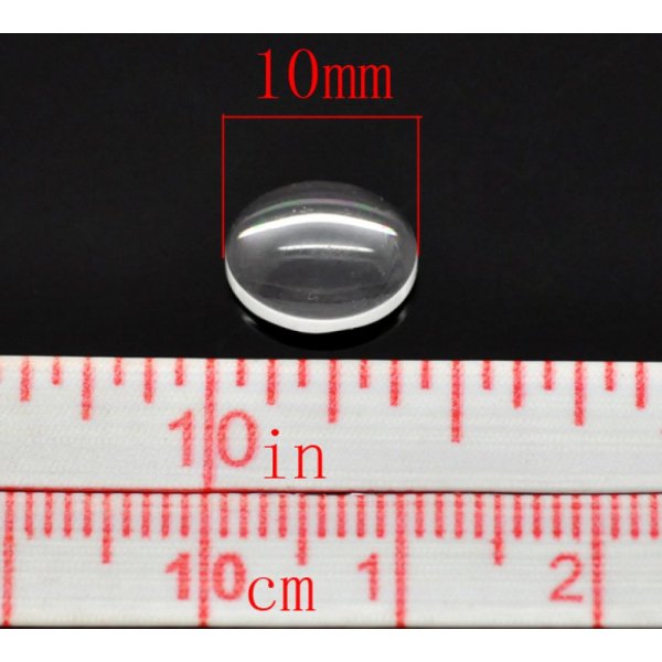 Cabochon Oval 08 x 10 mm i klart glas N&deg;15 pr. 2 stk.