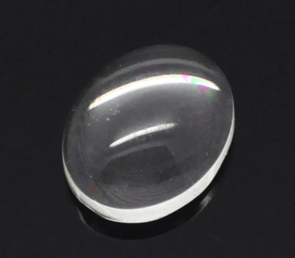 Cabochon Oval 08 x 10 mm i klart glas N°15 pr. 2 stk.