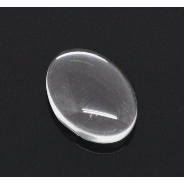 Oval cabochon 10 x 14 mm x 2 stk. i klart glas N&deg;16