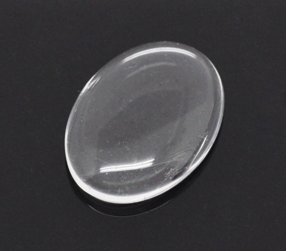 Cabochon Oval 13 x 18 mm x 2 stk. i klart glas N°17