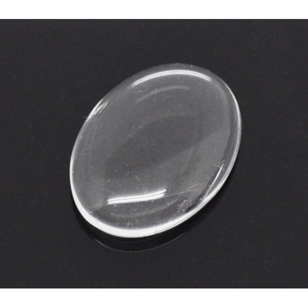Cabochon Oval 13 x 18 mm x 2 stk. i klart glas N&deg;17