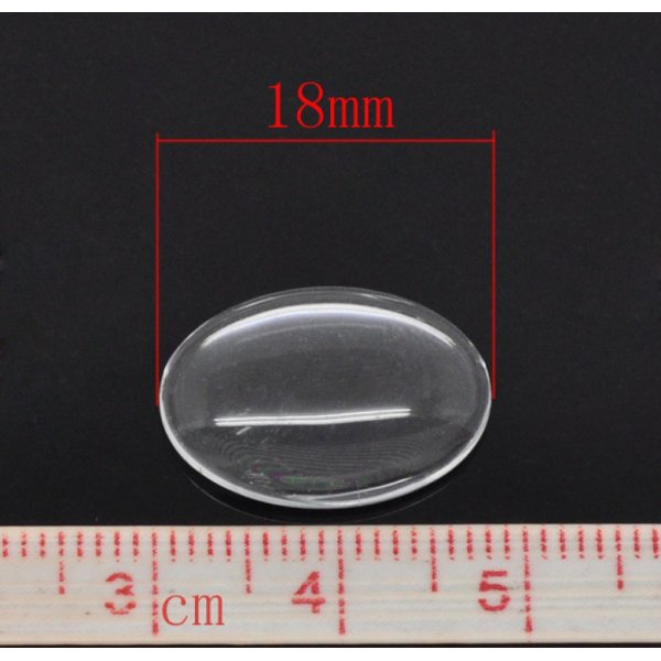Cabochon Oval 13 x 18 mm x 2 stk. i klart glas N&deg;17