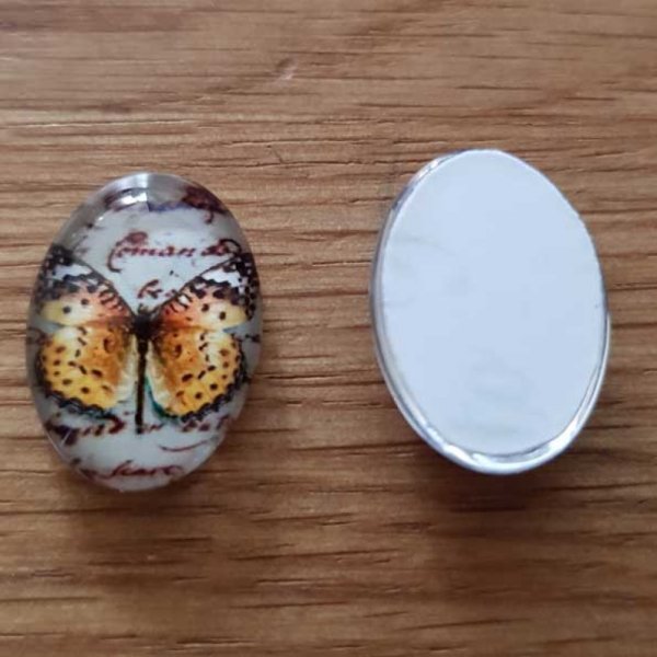 Cabochon Oval 13 x 18 mm Sommerfugl N&deg;01