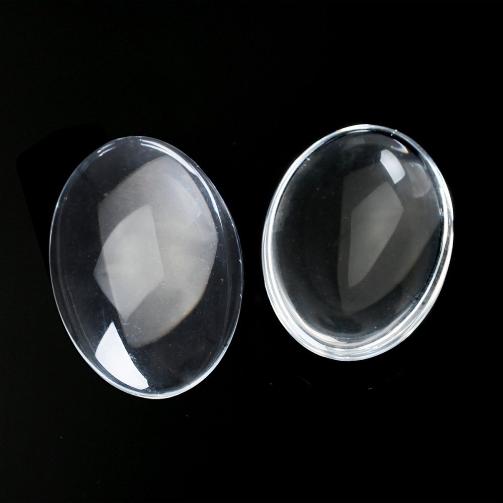 Cabochon Oval 15 x 20 mm i klart glas N°18 pr. 2 stk.