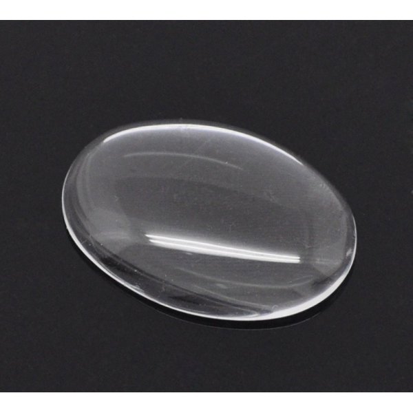 Oval cabochon 18 x 25 mm i klart glas N&deg;19