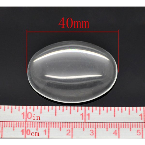 Cabochon Oval 30 x 40 mm i klart glas N&deg;21