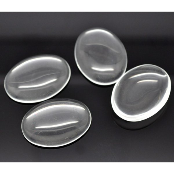 Cabochon Oval 30 x 40 mm i klart glas N&deg;21