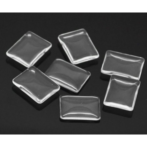 Cabochon rektangel 18 x 25 mm i klart glas N&deg;29