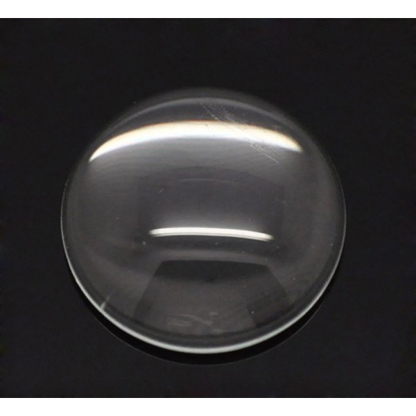 Cabochon Rund 14 mm i gennemsigtigt glas N&deg;04