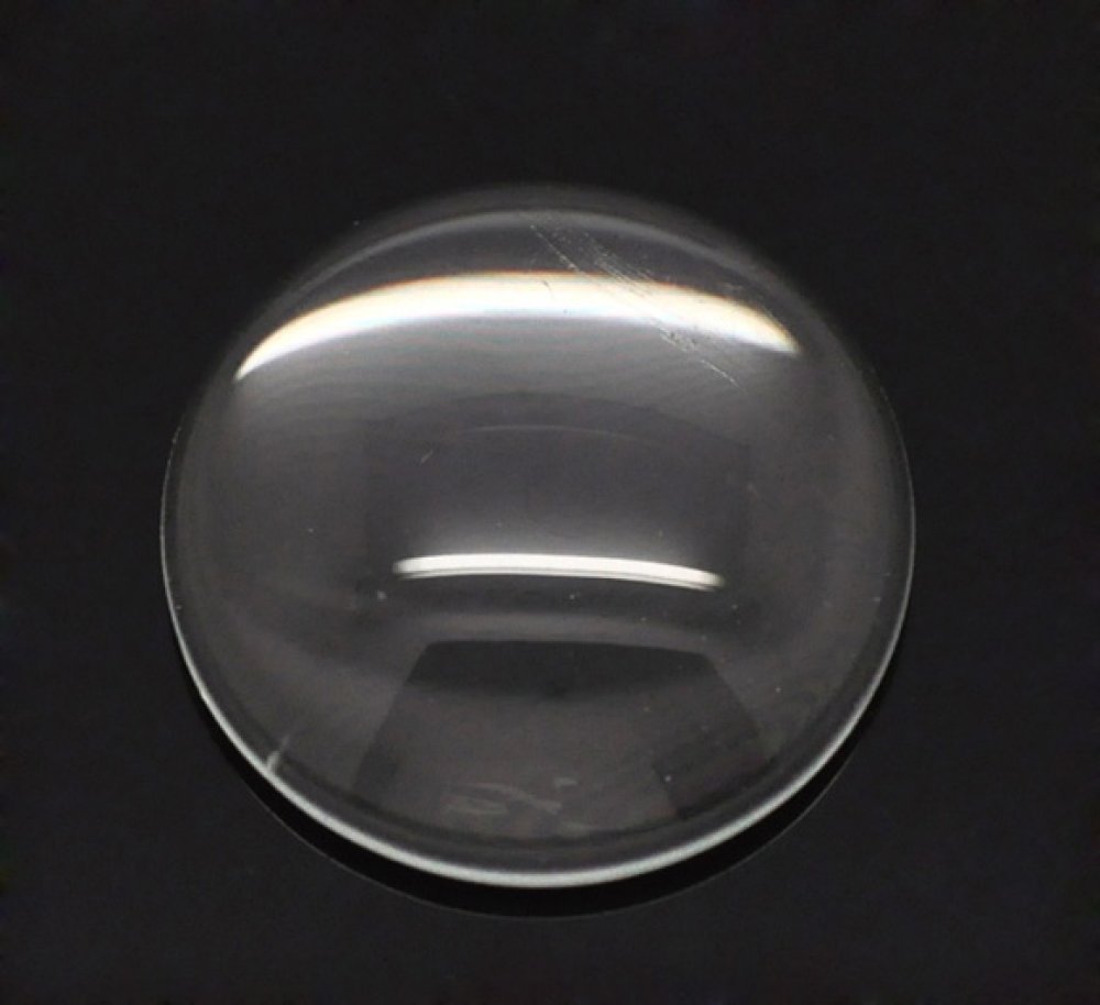 Cabochon Rund 14 mm i gennemsigtigt glas N°04