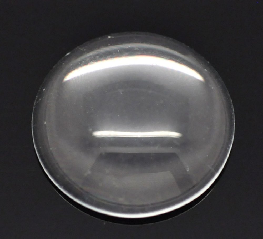 Cabochon Rund 16 mm i gennemsigtigt glas N°06