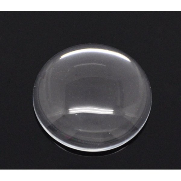 Cabochon Rund 25 mm i klart glas N&deg;11 standard
