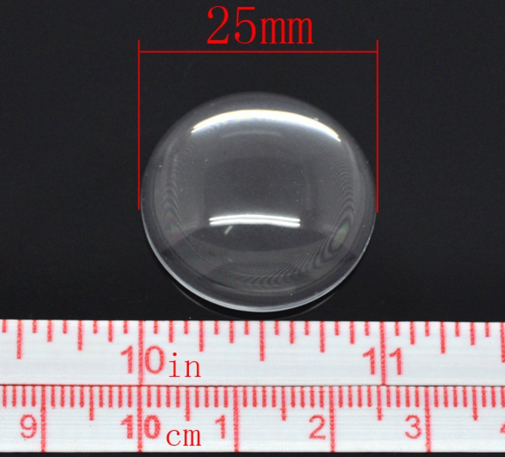 Cabochon Rund 25 mm i klart glas N°11 standard