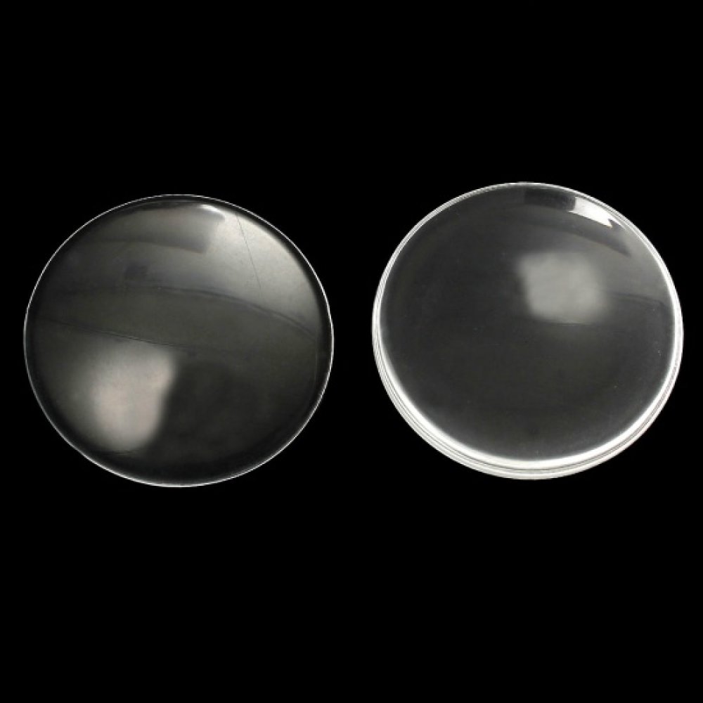 Cabochon Round 38 mm i klart glas